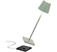 Zafferano, Poldina Micro, Lampe de Table Rechargeable et Sans Fil avec Contrôle Tactile, Convient pour le Salon et l'Extérieur, Dimmer 2200-3000 K, Hauteur 27,5 cm, Couleur Sauge