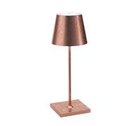 Zafferano, Poldina Pro Mini avec Feuille de Cuivre, Lampe de Table Rechargeable et Sans Fil avec Contrôle Tactile, Utilisable comme Lampe d'Intérieur, Dimmer 2200-3000 K, Hauteur 30 cm