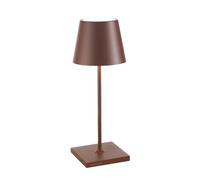 Zafferano, Poldina Pro Mini, Lampe de Table Rechargeable et Sans Fil avec Contrôle Tactile, Utilisable également comme Lampe d'Extérieur, Dimmer 2200-3000 K, Hauteur 30 cm, Couleur Corten