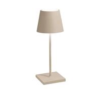 Zafferano, Poldina Pro Mini, Lampe de Table Rechargeable et Sans Fil avec Contrôle Tactile, Utilisable également comme Lampe d'Extérieur, Dimmer 2200-3000 K, Hauteur 30 cm, Couleur Sable