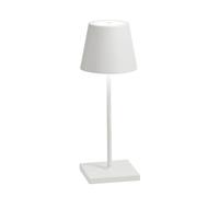 Zafferano, Poldina Pro Mini, Lampe de Table Rechargeable et Sans Fil avec Contrôle Tactile, Utilisable également comme Lampe d'Extérieur, Dimmer 2200-3000 K, Hauteur 30 cm, Couleur Blanc
