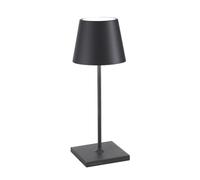 Zafferano, Poldina Pro Mini, Lampe de Table Rechargeable et Sans Fil avec Contrôle Tactile, Utilisable également comme Lampe d'Extérieur, Dimmer 2200-3000 K, Hauteur 30 cm, Couleur Gris Foncé