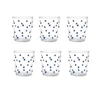 Zafferano Set 6 Party Tumbler Verre à Eau Transparent à Pois bleuees