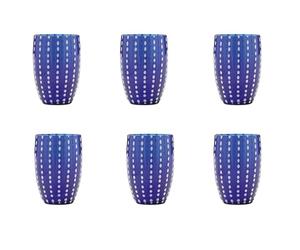 Zafferano Set 6 Perle Tumbler Verre à Eau Bleue