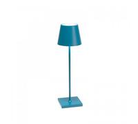 ZAFFERANO set de 3 lampes de table POLDINA (Bleu avio - Aluminium peint et polycarbonate)