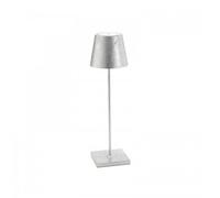 ZAFFERANO set de 3 lampes de table POLDINA (Feuille d'argent - Aluminium peint et polycarbonate)