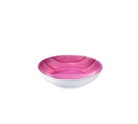 Zafferano Striche - Plat de Service de Riz en Porcelaine, Diamètre 300 mm, Couleur Rose, Lavable au Lave-vaisselle jusqu'à 60° - Ensemble 2 Pièces