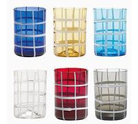 Zafferano Twiddle Set 6 Verres à Eau avec différentes Couleurs