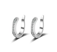 Zafiller Ear Clip, Fixura Ear Clips, Ears Cuff Earrings without Pierced Bone,Thin Chunky Ears Cuffs Non Piercing (Silver)