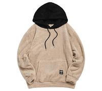 Zaful Pull à capuche pour homme avec poche kangourou en peluche - Marron - XL