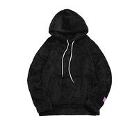 Zaful Pull à capuche pour homme avec poche kangourou en peluche - Noir - XL