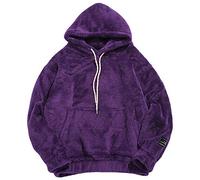 Zaful Pull à capuche pour homme avec poche kangourou en peluche - Violet - XL