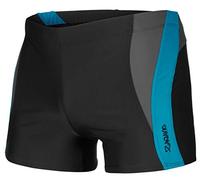 Zagano Maillot de Bain Homme Moulant avec Cordon de Serrage, Garçon, Noir Gris Bleu 3XL