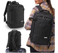 Zagatto Sac à dos de VOYAGE noir, Sac à dos LÉGER POUR AVION, cabine 45x30x15 cm