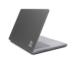 ZAGG Coque de protection pour MacBook Pro 14" M4/M3/M2/M1 - Coque rigide en deux parties avec poignées antidérapantes, durable, légère, résistante aux rayures, finition givrée, noir fumé