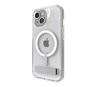 ZAGG Crystal Palace Snap Coque Transparente pour iPhone 15/14/13 avec béquille intégrée, Protection Contre Les Chutes (4 m), graphène Durable, Anti-jaunissement et résistante aux Rayures MagSafe