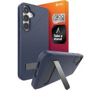 ZAGG Denali Coque pour Samsung Galaxy S25+ avec béquille - Protection contre les chutes de 4,9 m, infusé de graphène, compatible avec la recharge sans fil, design robuste double couche, bleu marine