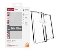 ZAGG Gear4 Santa Cruz Coque transparente pour Samsung Galaxy S23 Ultra, protection D30 contre les chutes jusqu'à 4 m, résistante aux rayures, fonctionne avec la charge sans fil, protection bord à bord