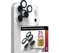 ZAGG Glass Elite Protecteur d'objectif d'appareil photo pour iPhone 17/16/15 Pro et Pro Max - Bleu, anneau d'appareil photo, protection maximale contre les chocs et les rayures, technologie