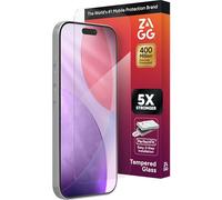 ZAGG Glass Elite Protection d'écran pour iPhone 17 Pro - Verre trempé 5 fois plus résistant, technologie ClearPrint pour une clarté sans taches, sensation lisse, couverture complète, protection