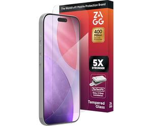 ZAGG Glass Elite Protection d'écran pour iPhone 17 Pro - Verre trempé 5 fois plus résistant, technologie ClearPrint pour une clarté sans taches, sensation lisse, couverture complète, protection