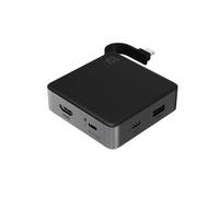 ZAGG Hub de Chargement 4 Ports pour Ordinateurs Portables, Mobiles, Ports USB-C PD, USB-C, USB-A et HDMI à Charge Rapide 100 W, câble intégré, Compatible avec Windows, QI, Noir