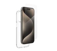 ZAGG InvisibleShield Glass Elite 360 Protecteur d'écran compatible avec Apple iPhone 15 Pro, sans taches, couverture complète, anti-rayures, bords renforcés, application facile