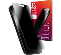 ZAGG InvisibleShield Glass Elite Privacy 360 Protecteur D'écran en verre trempé Pour iPhone 16 Pro [6.3-pouces], protection de la confidentialité sur tout l'écran, résistant aux chocs et aux rayures