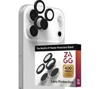 ZAGG iPhone Camera Lens Protector for iPhone 17/16/15 Pro and Pro Max Models - Black, Camera Ring, Maximum Impact & Scratch Protection, Anti-Reflective Technology, Smudge-Resistant, Glass Elite