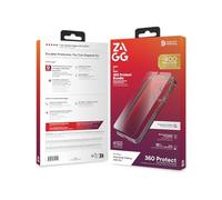ZAGG Luxe Bundle Coque pour Samsung Galaxy A56 5G [6,7 Pouces] en Verre trempé, Chargement sans Fil, Protection Contre Les Chutes de 3 m, Mince, Design ondulé, Transparent