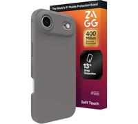 ZAGG Manhattan Snap Coque de téléphone pour iPhone Air - Argile grise, protection contre les chutes (4 m), silicone doux au toucher, fine et légère, surface lisse et prise en main antidérapante