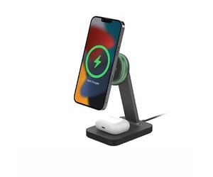 ZAGG mophie Snap+ Support de Charge et Pad avec Adaptateur Royaume-Uni/Irlande, appareils compatibles Qi, Charge Rapide, jusqu'à 15 W, 2 appareils, Noir