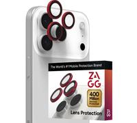 ZAGG Protecteur d'objectif d'appareil photo pour iPhone 17/16/15 Pro et modles Pro Max Anneau d'appareil photo rose Protection maximale contre