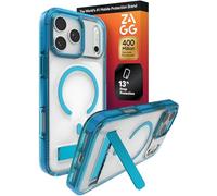 ZAGG Santa Cruz - Coque à clipser avec béquille pour iPhone 17 Pro Max - Bleu tranquille, protection contre les chutes (4 m), compatible avec la charge MagSafe, technologie anti-jaunissement, coque de