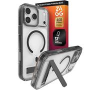 ZAGG Santa Cruz Coque à clipser avec béquille pour iPhone 17 Pro Max - Noir de jais, protection contre les chutes (4 m), compatible avec la charge MagSafe, technologie anti-jaunissement ClearGuard