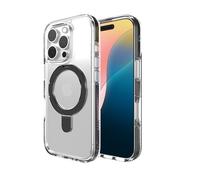 ZAGG Santa Cruz Snap RS Coque en Graphène avec Support Anneau Intégré pour iPhone 16 Pro [6.3 Pouces] Compatible MagSafe, Anti-jaunissement, Résistant aux Rayures, Coque Anti-Choc (Transparent/Noir)