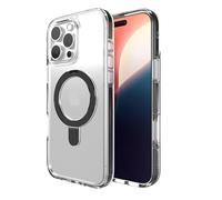 ZAGG Santa Cruz Snap RS Coque en Graphène avec Support Anneau Intégré pour iPhone 16 Pro Max [6.9 Pouces], Compatible MagSafe, Anti-jaunissement, Coque Anti-Choc (Transparent/Noir)