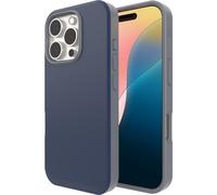 ZAGG SoHo - Coque à clipser pour iPhone 16 Pro - Compatible MagSafe, protection contre les chutes de 3 m, infusée de graphène, chargement sans fil, écologique, design bicolore, bleu marine et gris
