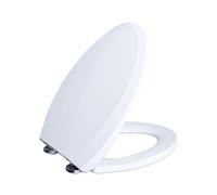 ZAGH Abattant WC avec Frein de Chute, Cuvette Toilette en Forme de V, Lunette de Toilette en PP avec Fermeture en Douceur, Démontage en Un clic, Charnière Réglable, Nettoyage Facile, Blanc,01G