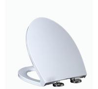 ZAGH Cuvette Toilette Forme V, Abattant WC avec Frein de Chute, Lunette WC avec Fermeture en Douceur, Lunette de Toilette Universelle, Cuvette WC, Démontage Rapide, Charnière Réglable, Blanc,01F