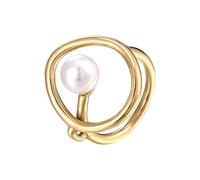 ZAGZIG 925 Argent Rond Perle géométrique fête Bijoux pour Femmes Mariage français élégance et simplicité Mode réglable Anneau Cadeau