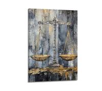 ZAHAABWS Impression d'art mural abstraite, balance de justice juridique, art mural, 1 poster décoratif sur toile murale et image d'art moderne pour chambre à coucher, 20 x 30 cm