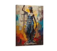 ZAHAABWS Impression murale abstraite Lady Justice - Art mural - Décoration juridique - 1 poster décoratif sur toile - Décoration murale moderne pour chambre à coucher familiale - 40 x 60 cm