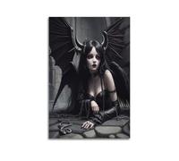 ZAHAABWS Poster décoratif sur toile pour chambre à coucher Motif fille noire 30 x 45 cm