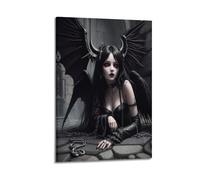 ZAHAABWS Poster décoratif sur toile pour chambre à coucher ou chambre à coucher Motif fille noire 60 x 90 cm