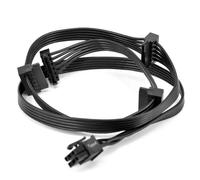 ZAHARA Câble SATA 15 Broches (1 vers 4) pour Alimentation Modulaire Corsair RM1000x/RM850x/RM750x/RM650x/RM550x, 6 Broches vers 4X SATA, 82cm, Noir