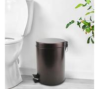 Zahari Home Mason Poubelle à pédale en acier inoxydable 5 litres pour salle de bain, chambre, cuisine, bureau - Comprend un seau à doublure amovible, bronze