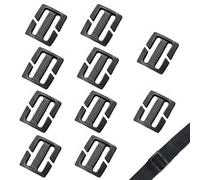 ZAHD 10 PCS Tri Glide Slider en plastique Glide Boucles En plastique Boucle latérale Pas besoin de retirer les fils Pour sangles de sac à dos sangles de valise(Noir, 20mm)