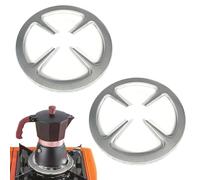 ZAHD 2 Pièce Moka Pot Cuisinière Support Pot Réducteur Anneau Stand Cafetière étagère accessoires Réducteur de Brûleur Support pour anneau de fixation pour cafetière à expresso four cuisine (Argent2)