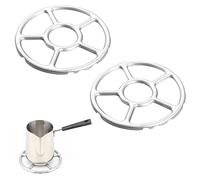 ZAHD 2 pièces Réducteurs à gaz en pour plaque Pot Cuisinière Support Réducteur Anneau Anneau de Gaz Réducteur Sous-Plat Pour Support de plaque de cuisson au gaz les carafes à café et à lait (Argent)